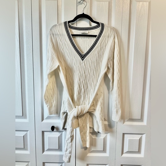 Sandro Emma tie waist cable knit sweater - Picture 2 of 8